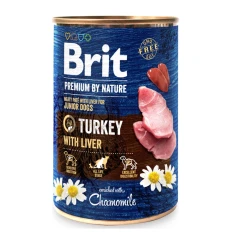 Вологий корм для цуценят Brit Premium By Nature з індичкою та печінкою 400 г (8595602561803)