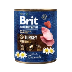 Вологий корм для собак Brit Premium By Nature з індичкою та печінкою 800 г (8595602561810)