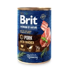 Вологий корм для собак Brit Premium by Nature зі свининою та трахеєю 400 г (8595602561865)