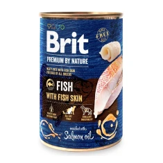 Вологий корм для собак Brit Premium By Nature з рибою та рибячою шкірою 400 г (8595602561889)