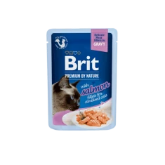 Вологий корм для котів Brit Premium Gravy Sterilised з лососем в соусі 85 г (8595602570607)