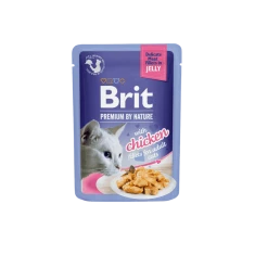 Вологий корм для котів Brit Premium Jelly з куркою в желе 85 г (8595602570669)