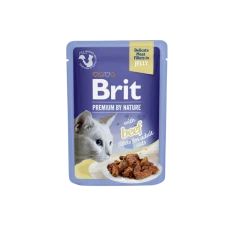 Вологий корм для котів Brit Premium Jelly філе з яловичиною в желе 85 г (8595602570676)