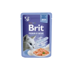 Вологий корм для котів Brit Premium Jelly з лососем в желе 85 г (8595602570683)