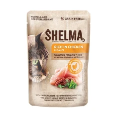 Вологий корм для котів SHELMA з куркою, томатами та травами 85 г (8595606406704)