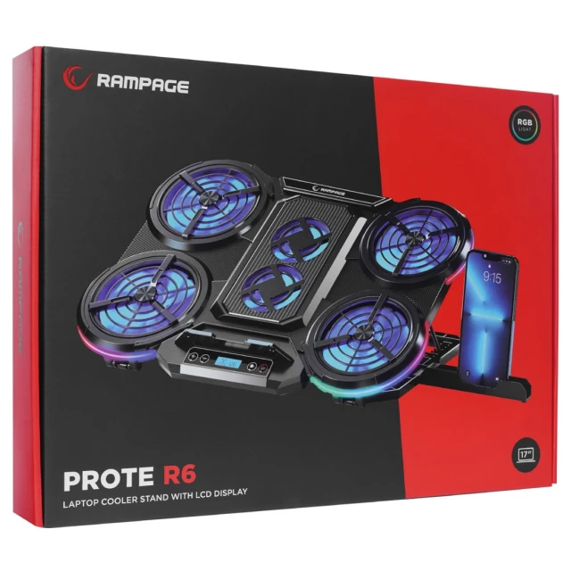 Охолоджувальна підставка для ноутбука Rampage Prote R6 (8680096128509)