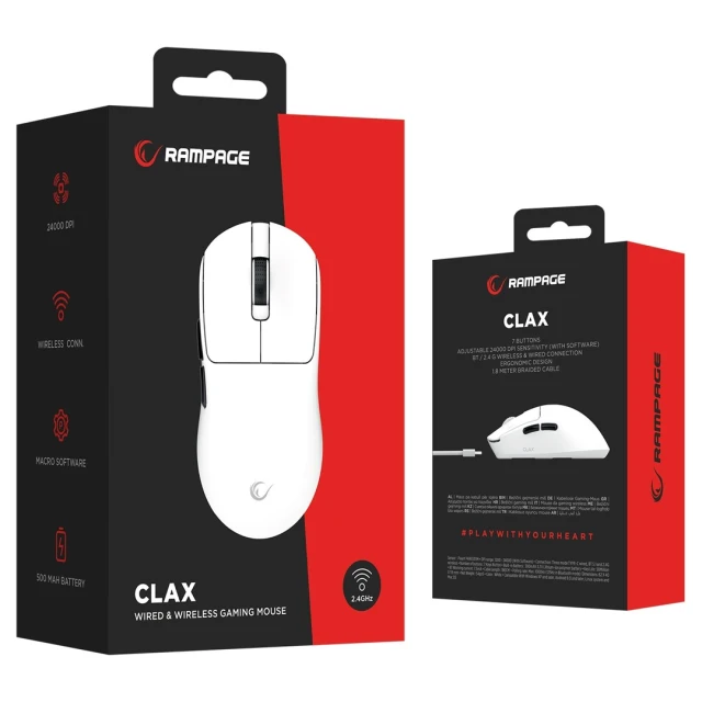 Миша Rampage CLAX ігрова 24000 DPI White (8680096140082)