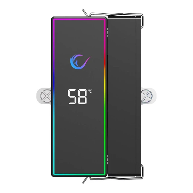 Процесорний кулер Rampage Octagon B70 120 мм ARGB з LCD-дисплеєм температури Black (8680096148583)