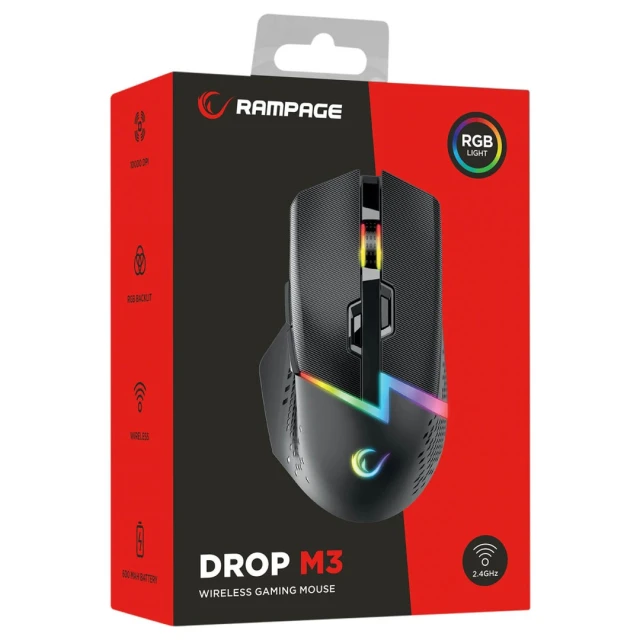 Миша Rampage Drop M3 V2 бездротова 24000 DPI Black (8680096148798)