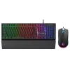 Комплект клавіатура + миша Rampage Fortuna ігровий з килимком 12800 DPI Black (8680096148873)