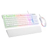 Комплект клавіатура + миша Rampage Fortuna ігровий з килимком 12800 DPI White (8680096148880)