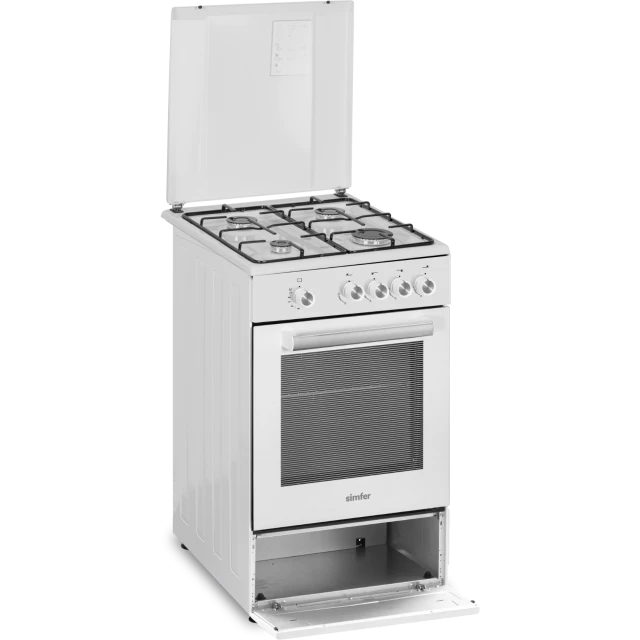 Плита Simfer 4401SGRBB газова 50 см 49 л White (8699272096228)