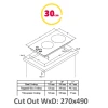 Варочная поверхность Simfer H3.200.VGRIM газовая 2 конфорки Stainless Steel (8699272096341)