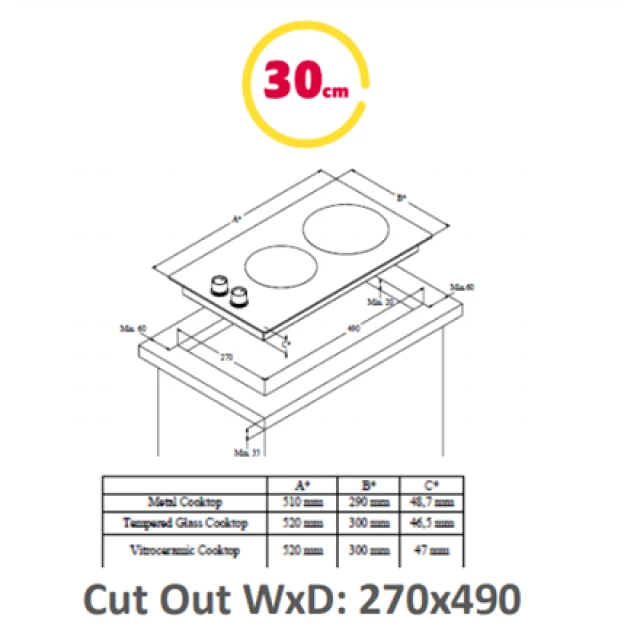 Варочная поверхность Simfer H3.200.VGRIM газовая 2 конфорки Stainless Steel (8699272096341)