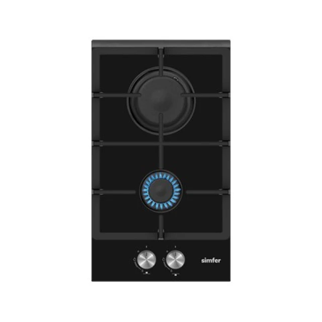 Варильна поверхня Simfer H3.201.TGRSP газова на склі 2 конфорки Black (8699272096464)