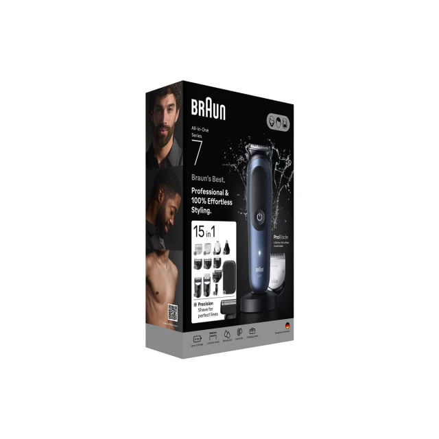 Тример Braun All-in-One Series 7 AIO7580 Blue/Black (8700216429023)