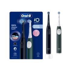 Электрическая зубная щетка Oral-B iO2 Duo 3 режима 2 шт Night Black/Forest Green (8700216611909)