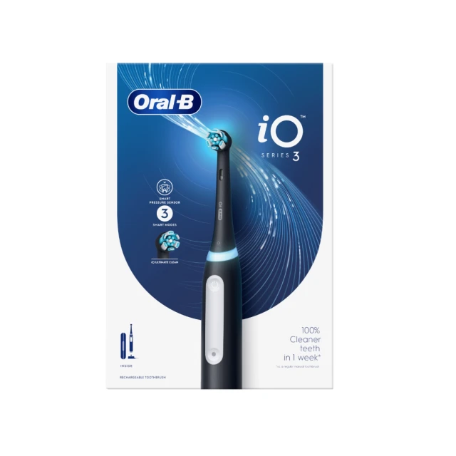 Електрична зубна щітка Oral-B iO3 Black з футляром (8700216868709)
