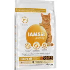 Сухий корм для котів Iams For Vitality Hairball з куркою 10 кг (8710255127064)