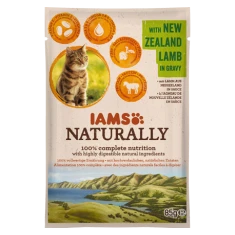 Вологий корм для котів Iams Naturally з новозеландською ягнятиною в соусі 85 г (8710255135205)