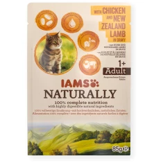 Вологий корм для котів Iams Naturally з куркою і новозеландською ягнятиною в соусі 85 г (8710255167008)