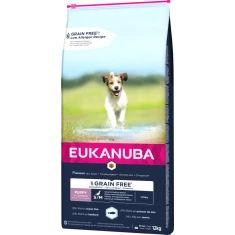 Сухой корм для щенков EUKANUBA Puppy & Junior Small/Medium Grain Free с лососем 12 кг (8710255184760)
