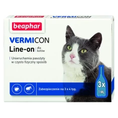 Краплі від паразитів для котів BEAPHAR Vermicon Line-on 3 шт x 1 мл (8711231119011)