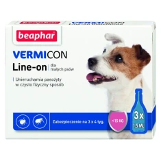 Краплі від паразитів для собак BEAPHAR Vermicon Line-on S до 15 кг 3 шт x 1,5 мл (8711231119028)