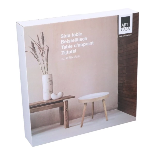 Столик журнальний Arti Casa круглий 40х36 см White (8711252008752)
