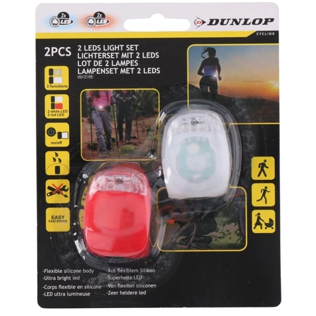 Набір LED ліхтарів Dunlop силіконові передній і задній (8711252053202)