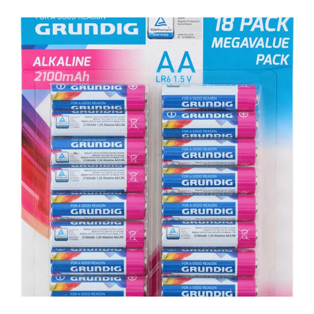 Батарейки лужні Grundig AA LR6 1.5V 18 шт. (871125214568)