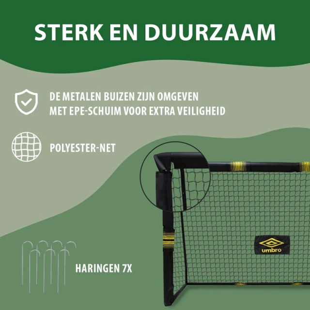Ворота футбольні металеві Umbro 180x120x60 см з сіткою
