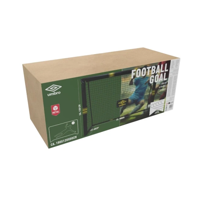 Ворота футбольні металеві Umbro 180x120x60 см з сіткою