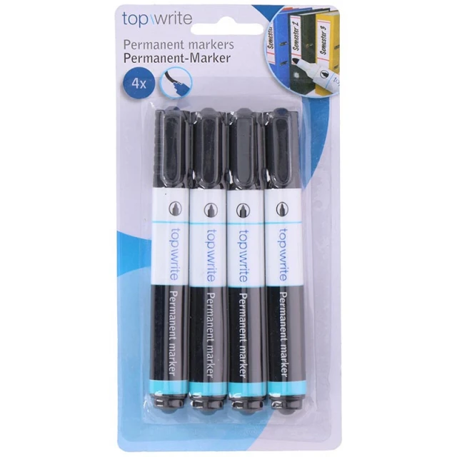 Маркер Topwrite перманентний 4 шт. Black (8711252452470)