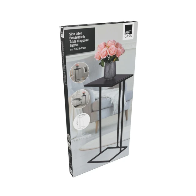 Столик приставний Arti Casa 75 cm Black (8711252474595)