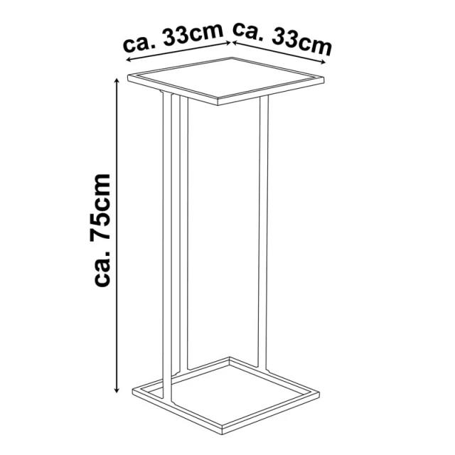 Столик приставний Arti Casa 75 cm Black (8711252474595)