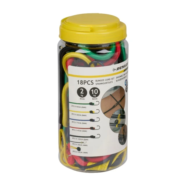 Гумові стяжки для багажу Dunlop з гаками 18 шт (871125249696)