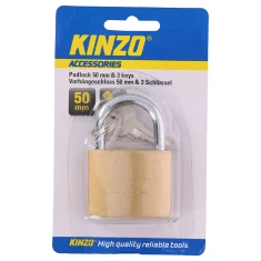 Замок латунний Kinzo 50 мм з 3 ключами (8711252793894)