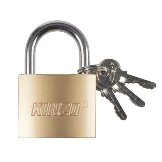 Замок латунний Kinzo 50 мм з 3 ключами (8711252793894)