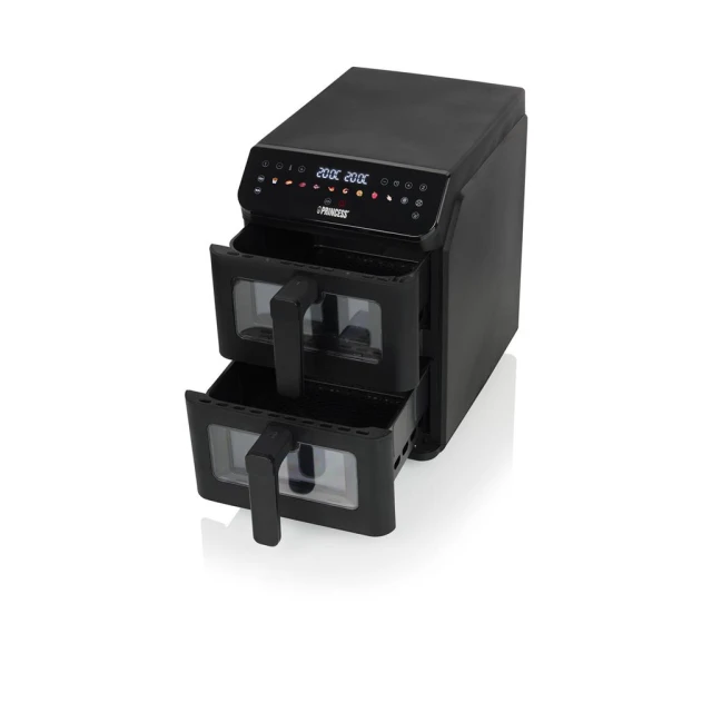 Аерогриль Princess Double Stack 11,2 л 3000 Вт з подвійними кошиками Black (8711658523262)