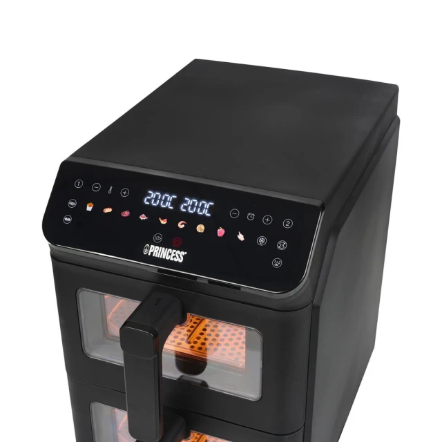 Аерогриль Princess Double Stack 11,2 л 3000 Вт з подвійними кошиками Black (8711658523262)