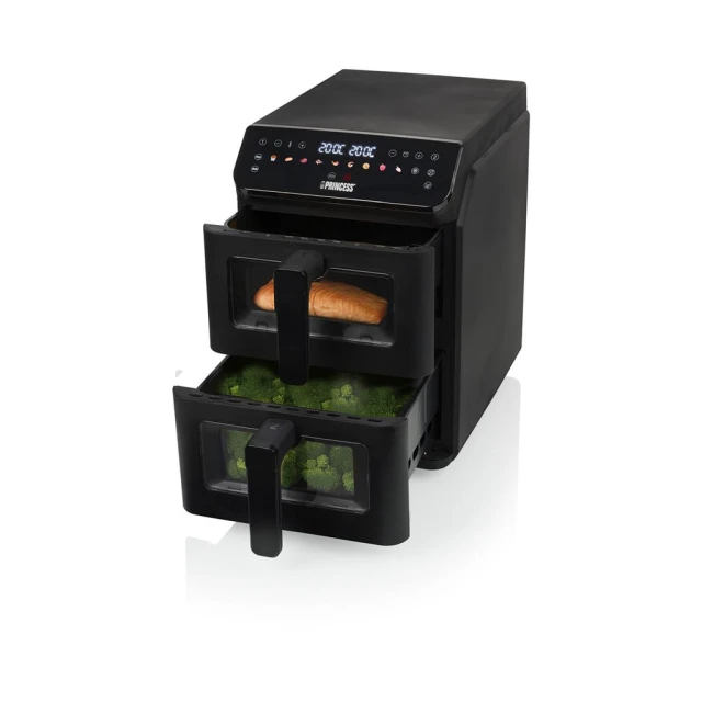 Аерогриль Princess Double Stack 11,2 л 3000 Вт з подвійними кошиками Black (8711658523262)