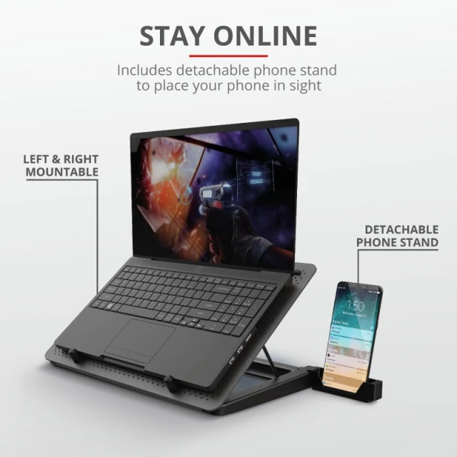 Охлаждающая подставка для ноутбука Trust GXT 1125 Quno (8713439235814)