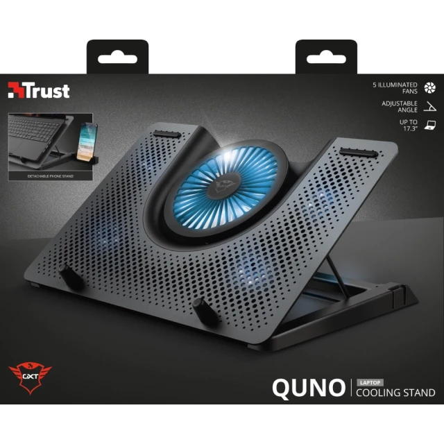 Охлаждающая подставка для ноутбука Trust GXT 1125 Quno (8713439235814)