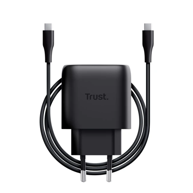 Мережевий зарядний пристрій Trust Maxo GaN USB-C 45 Вт для пристроїв Samsung (8713439257229)