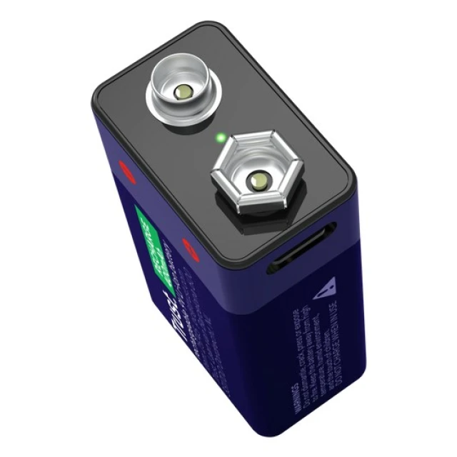 Аккумуляторная батарейка Trust 9V с зарядкой через USB-C (8713439257458)
