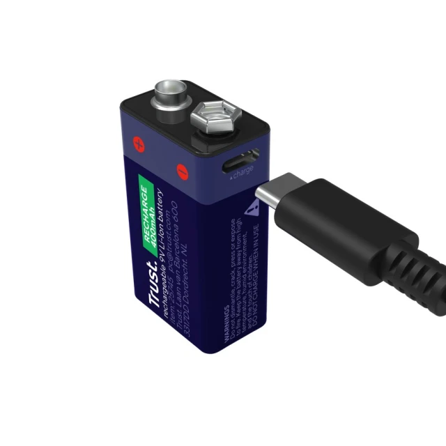 Аккумуляторная батарейка Trust 9V с зарядкой через USB-C (8713439257458)