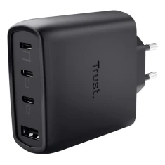 Мережевий зарядний пристрій Trust Maxo GaN 65 Вт 3x USB-C 1x USB-A Black (8713439260670)