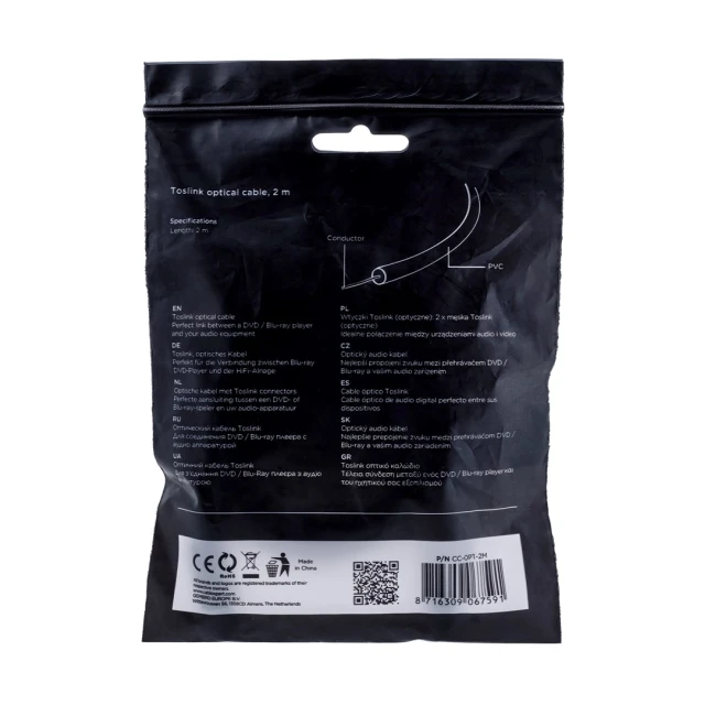 Кабель Gembird CC-OPT-2M Toslink — Toslink 2 м Black (8716309067591)