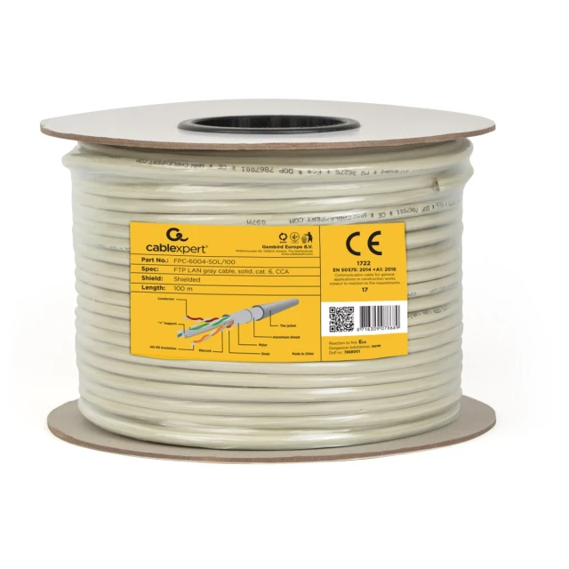 Кабель Gembird FPC-6004-SOL/100 F/FTP кат. 6 100 м Gray (8716309078689)